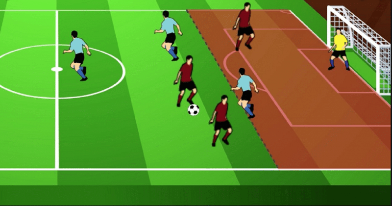 Cầu thủ đứng trong vùng đỏ nếu nhận bóng là đã việt vị