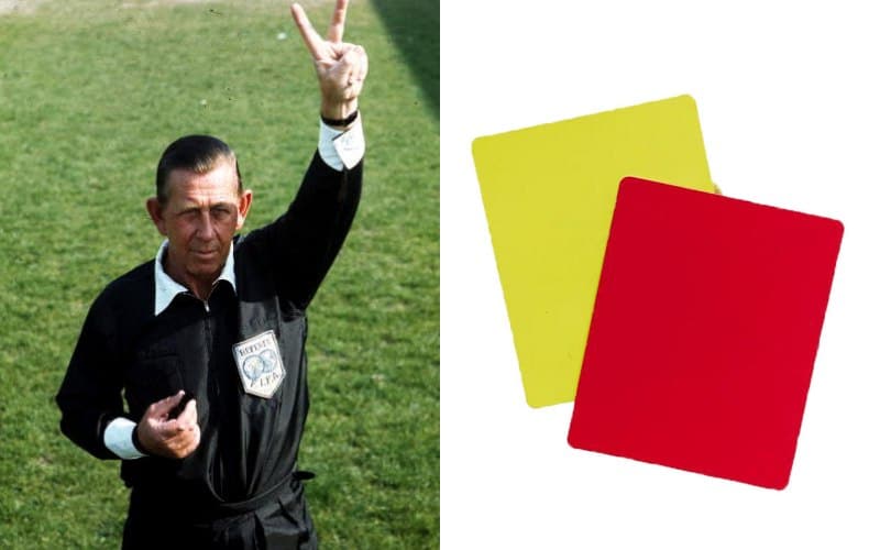 Thẻ vàng và thẻ đỏ được phát minh vào năm 1966 bởi cố trọng tài Ken Aston