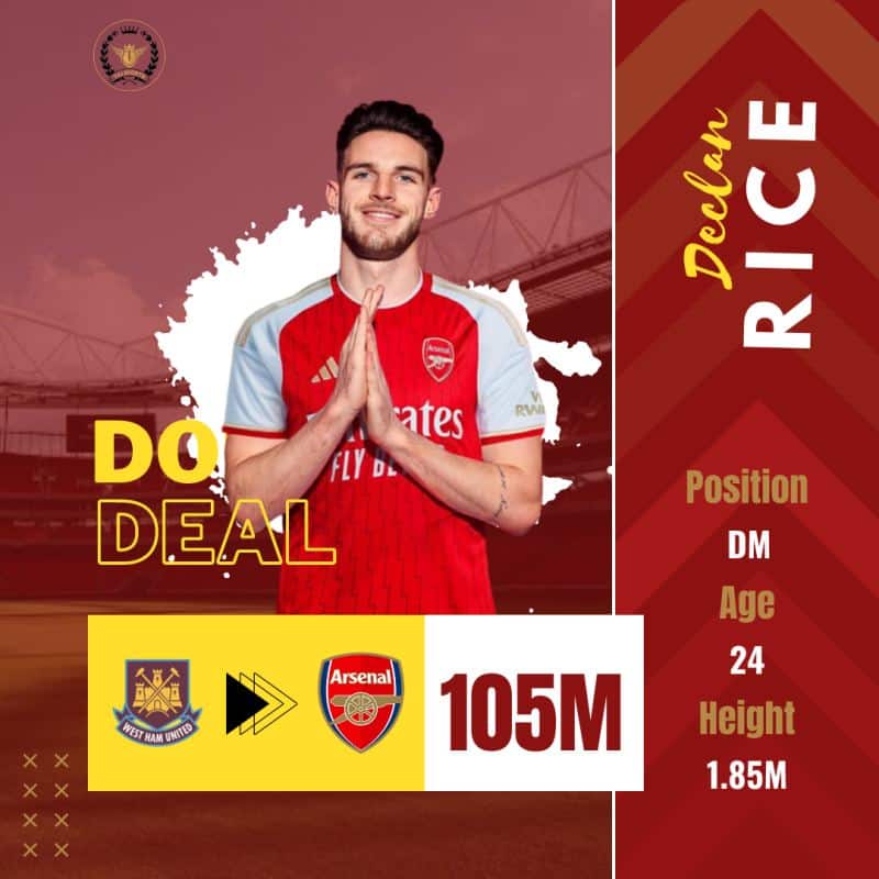 Declan Rice chuẩn bị gia nhập Arsenal