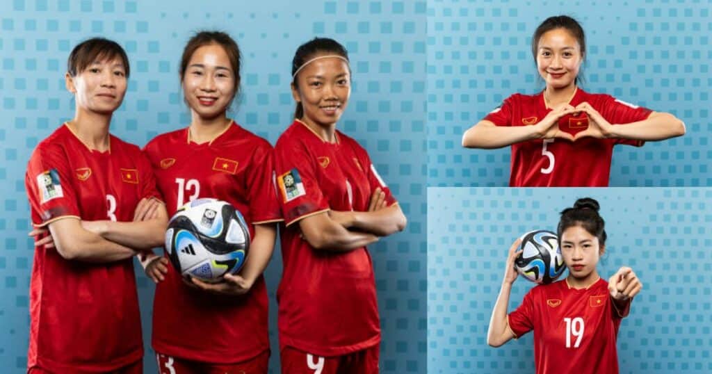 Tuyển nữ Việt Nam tạo dáng cực ngầu trong buổi chụp ảnh của FIFA trước World Cup nữ 2023